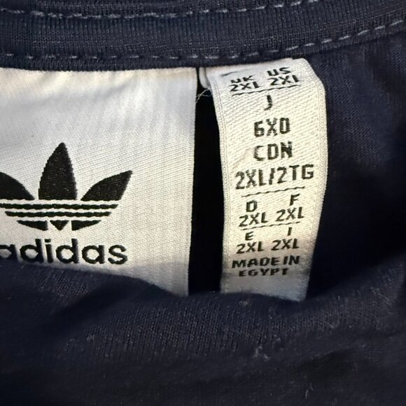 Adidas Navy Blue Logo Graphic T-Shirt - Size 2XL - Picture 6 of 8